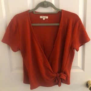 Madewell cropped wrap shirt
